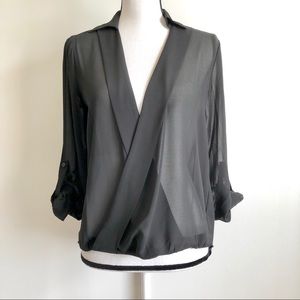 Sheer long sleeve blouse